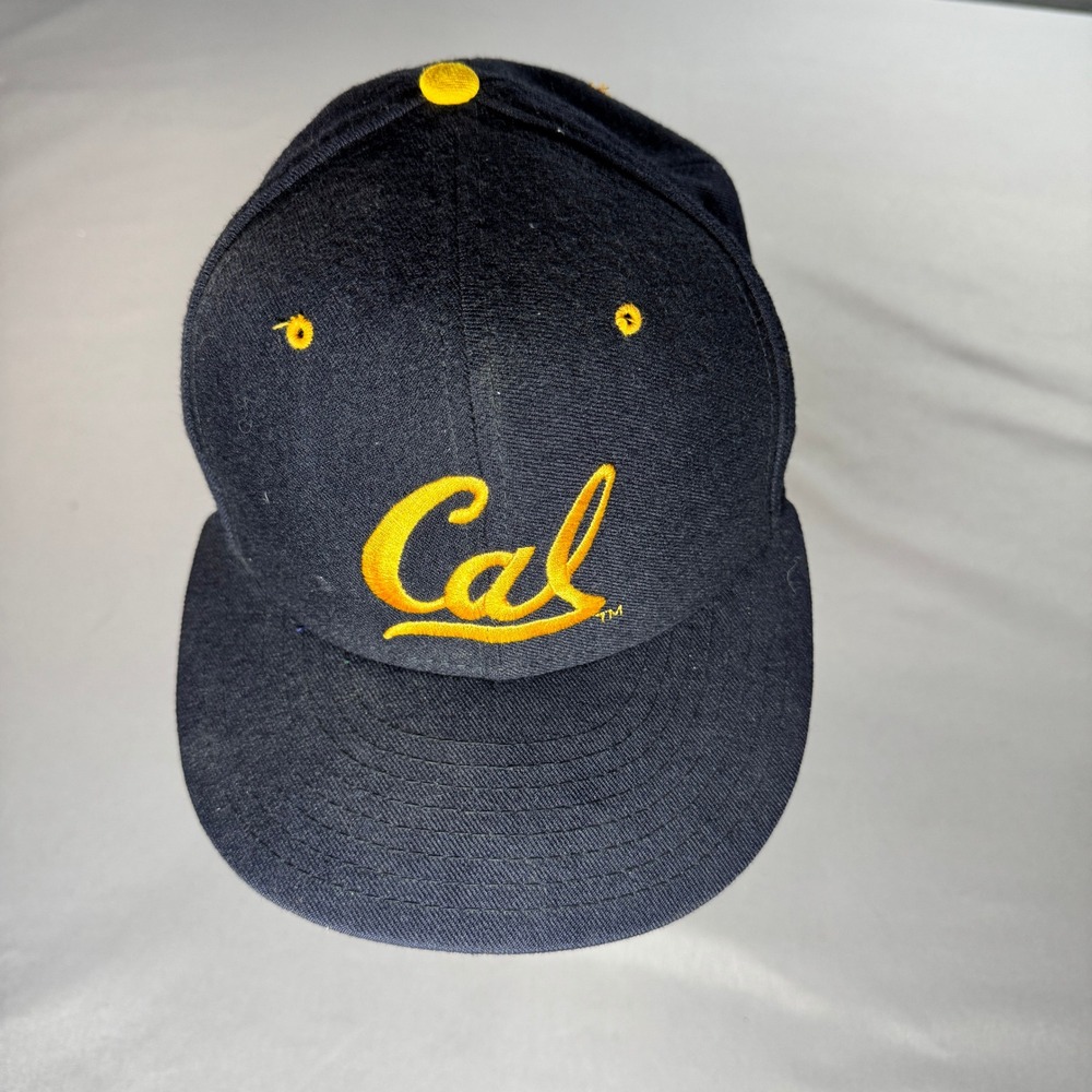 Vintage New Era Cal Golden Bears Hat Size 7 Navy Wool Fitted KMG Pro Model